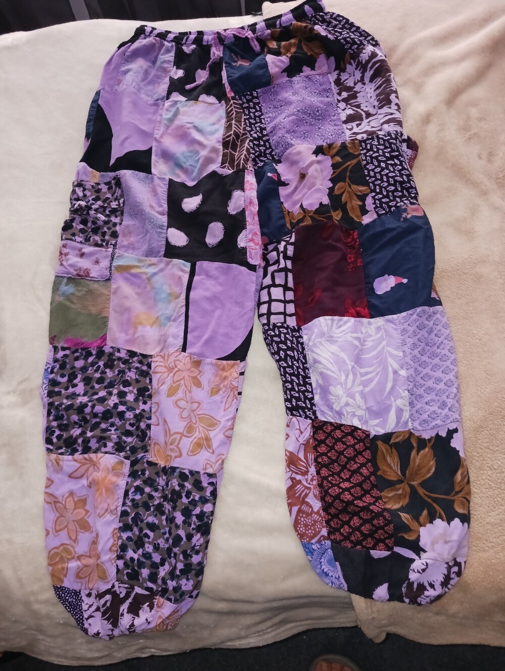 Purple Patchwork Bohemian Hippie Harem Pants